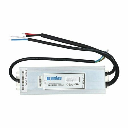 AIMTEC AC/DC to DC Converter, 90-305V AC/130-430V DC to 36-50V DC, 125VA, 47 to 440 Hz, Aluminum Case AMER120-50250AZ